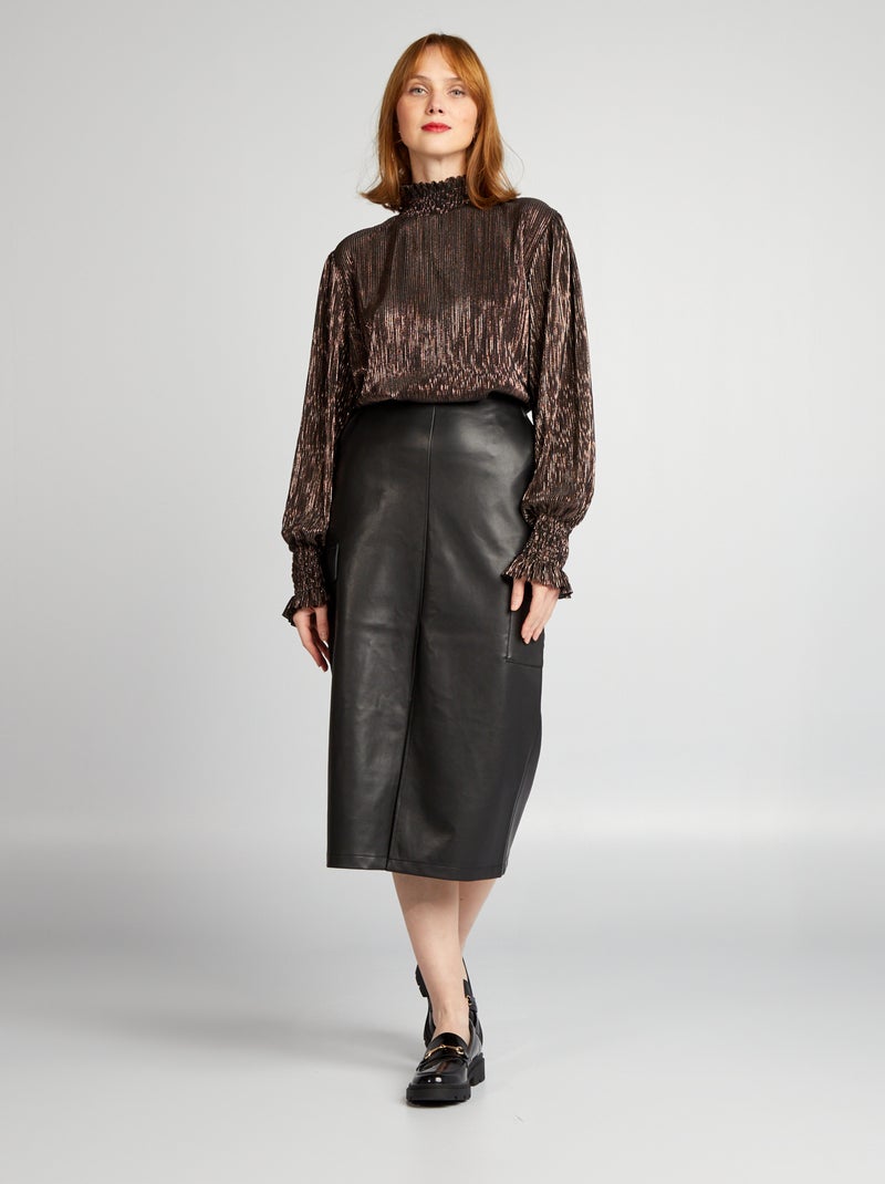 T-shirt em lurex PRETO - Kiabi
