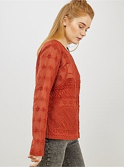 T-shirt em macramé - Kiabi