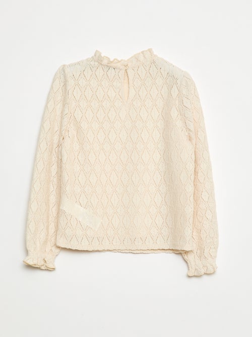 T-shirt em malha ajurada - Kiabi