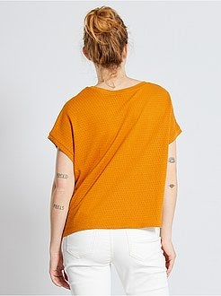 T-shirt em malha ajurada - Kiabi