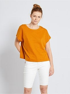 T-shirt em malha ajurada - Kiabi