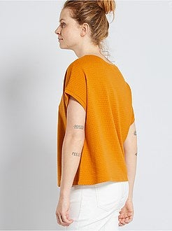 T-shirt em malha ajurada - Kiabi