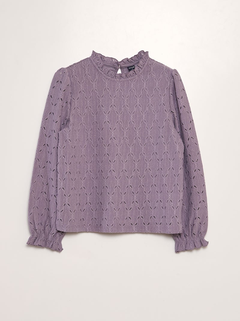 T-shirt em malha ajurada VIOLETA - Kiabi