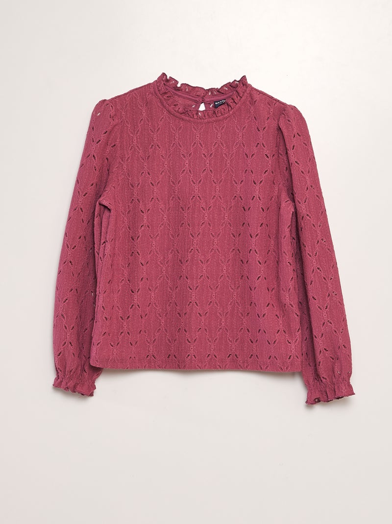 T-shirt em malha ajurada VIOLETA - Kiabi
