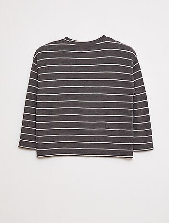 T-shirt em malha às riscas