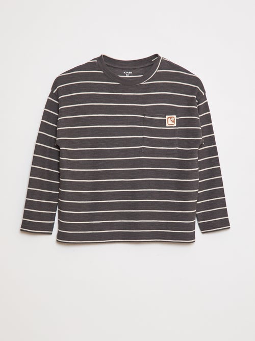 T-shirt em malha às riscas - Kiabi
