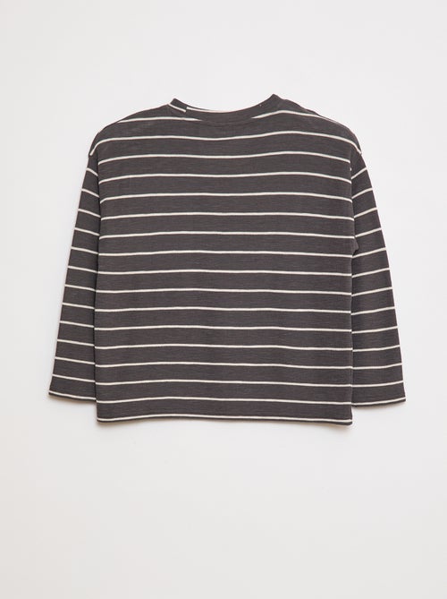 T-shirt em malha às riscas - Kiabi