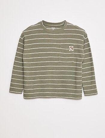 T-shirt em malha às riscas