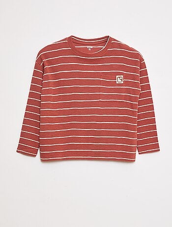 T-shirt em malha às riscas