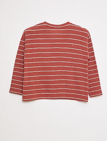 T-shirt em malha às riscas