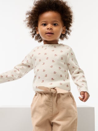 T-shirt em malha canelada