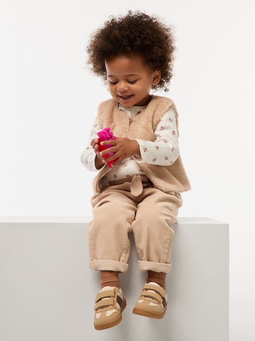 T-shirt em malha canelada - Kiabi