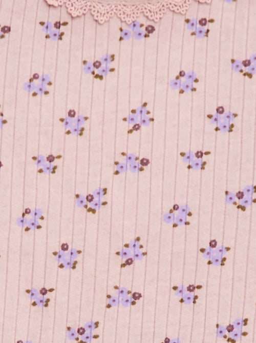 T-shirt em malha canelada - Kiabi