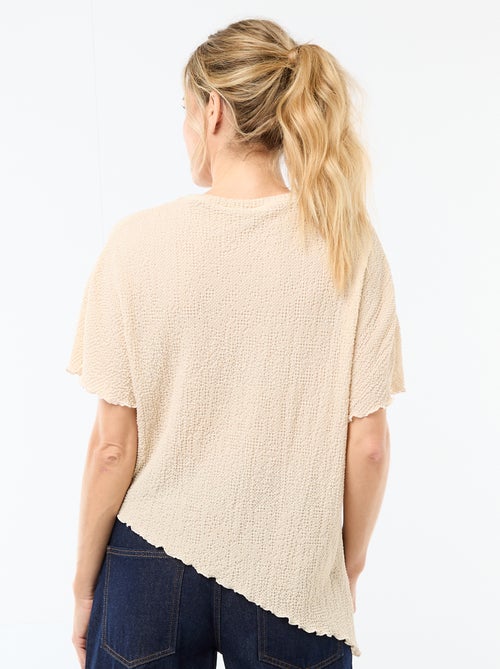 T-shirt em malha com base assimétrica - Kiabi