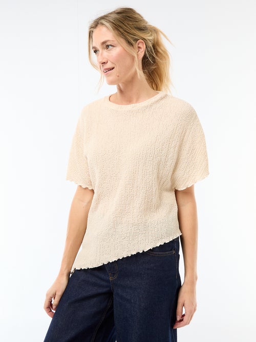 T-shirt em malha com base assimétrica - Kiabi