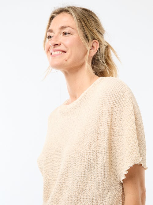 T-shirt em malha com base assimétrica - Kiabi