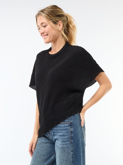 T-shirt em malha com base assimétrica - Kiabi