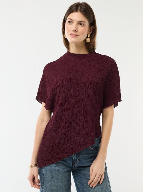 T-shirt em malha com base assimétrica - Kiabi