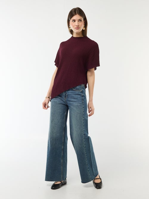 T-shirt em malha com base assimétrica - Kiabi