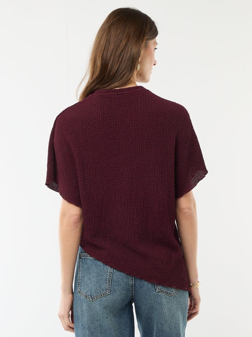 T-shirt em malha com base assimétrica - Kiabi