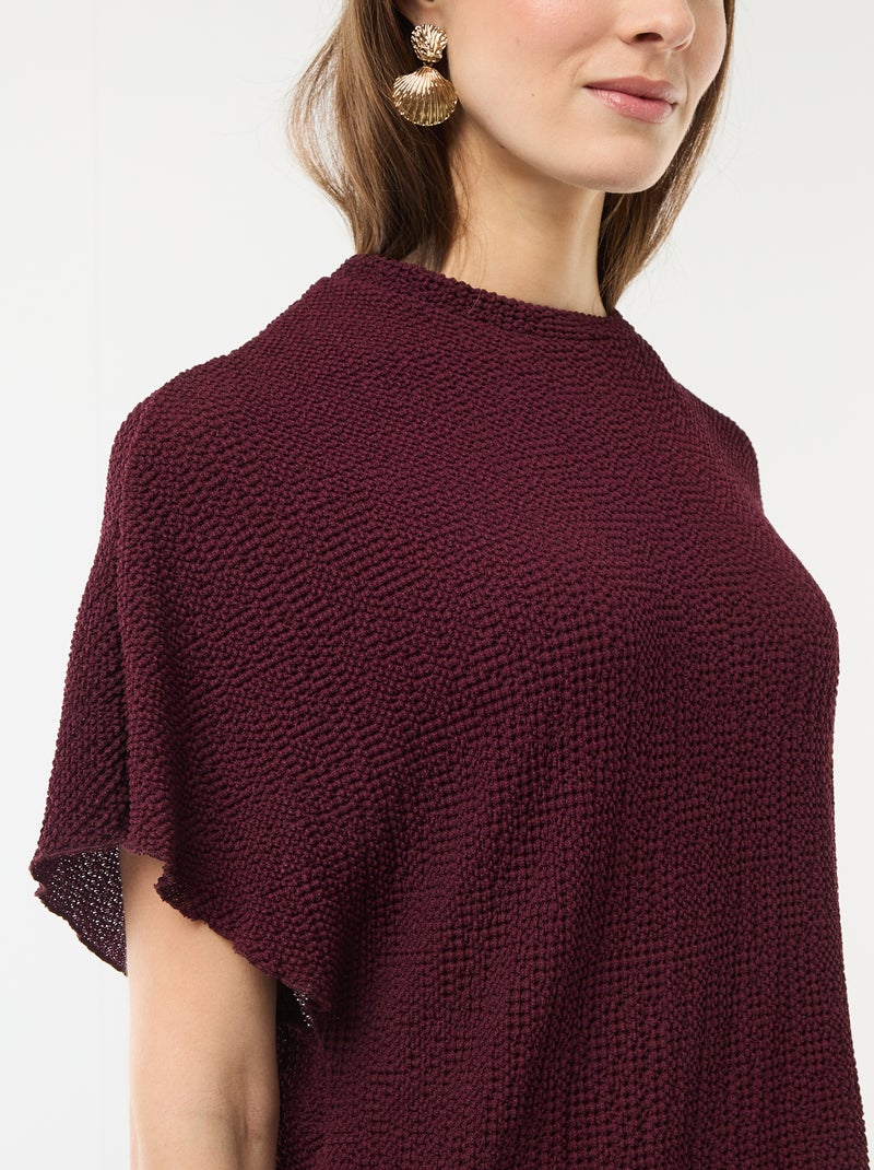 T-shirt em malha com base assimétrica Vermelho - Kiabi