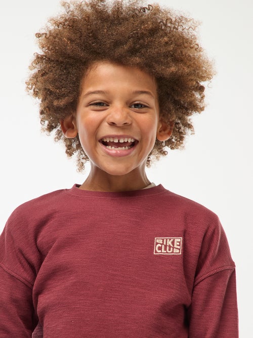 T-shirt em malha com bordado - Kiabi