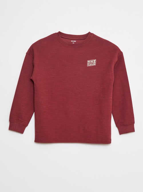 T-shirt em malha com bordado - Kiabi