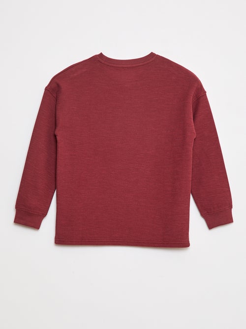 T-shirt em malha com bordado - Kiabi