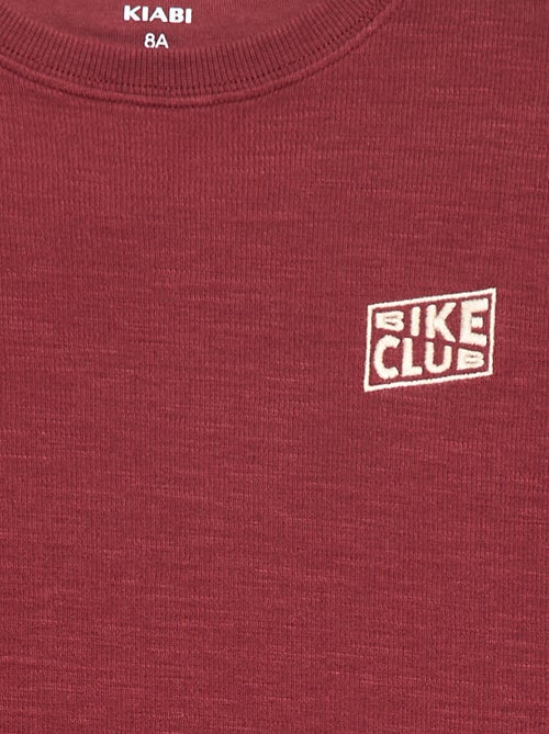 T-shirt em malha com bordado - Kiabi