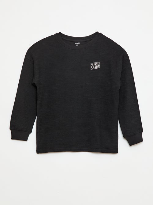 T-shirt em malha com bordado - Kiabi