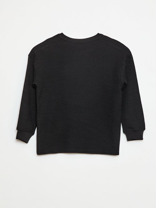 T-shirt em malha com bordado - Kiabi