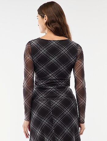 T-shirt em malha com franzidos