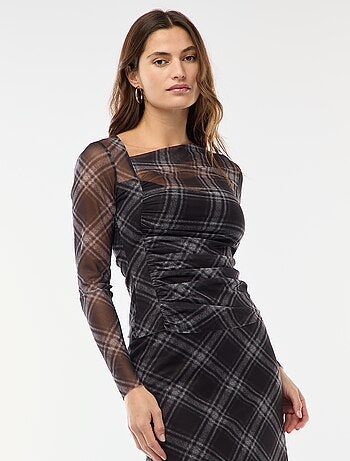 T-shirt em malha com franzidos