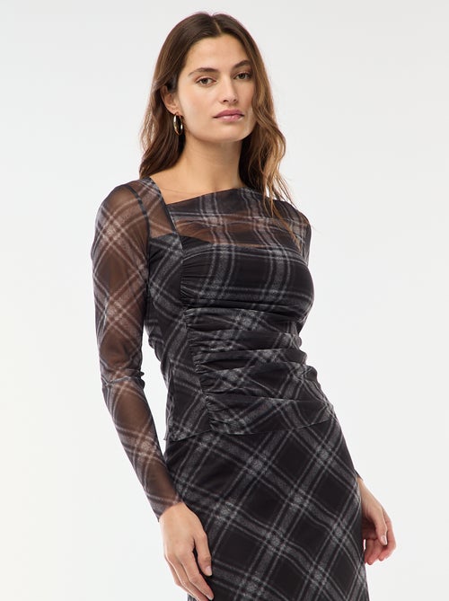 T-shirt em malha com franzidos - Kiabi