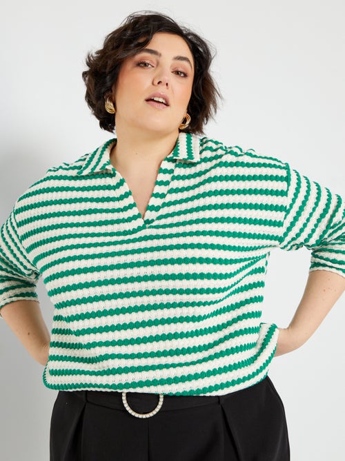 T-shirt em malha croché - Kiabi