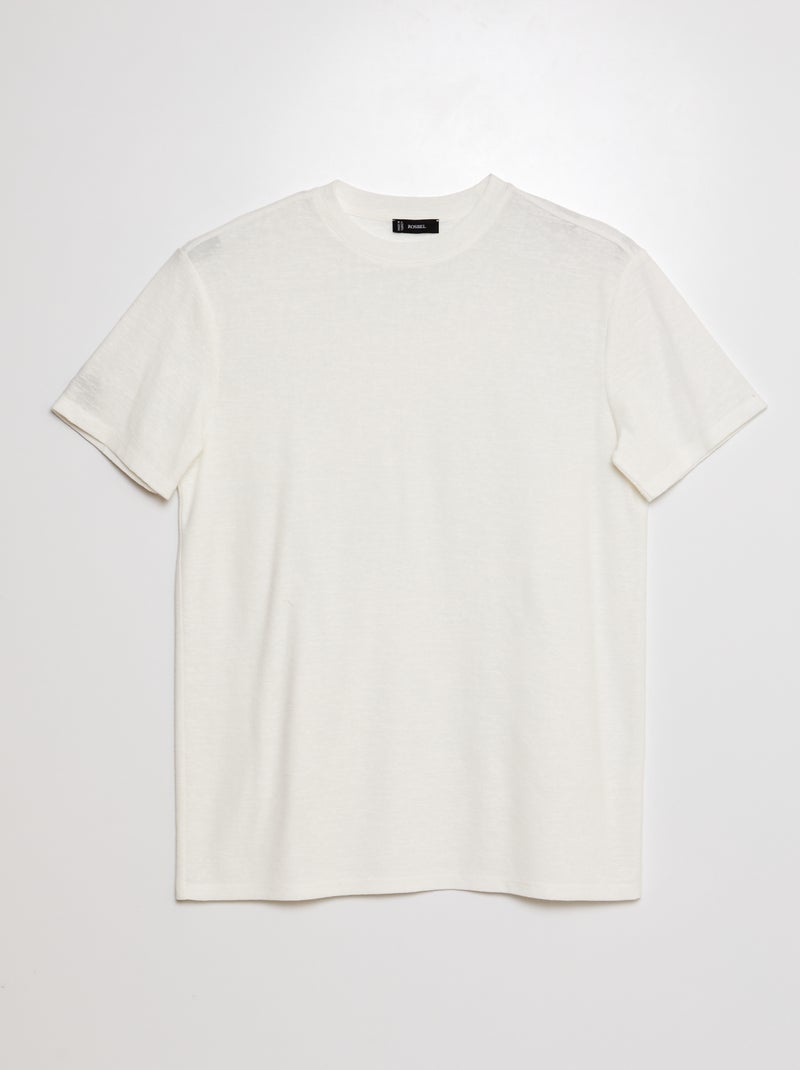 T-shirt em malha de fantasia Branco - Kiabi