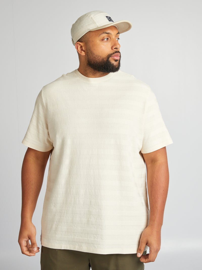 T-shirt em malha de fantasia BRANCO - Kiabi