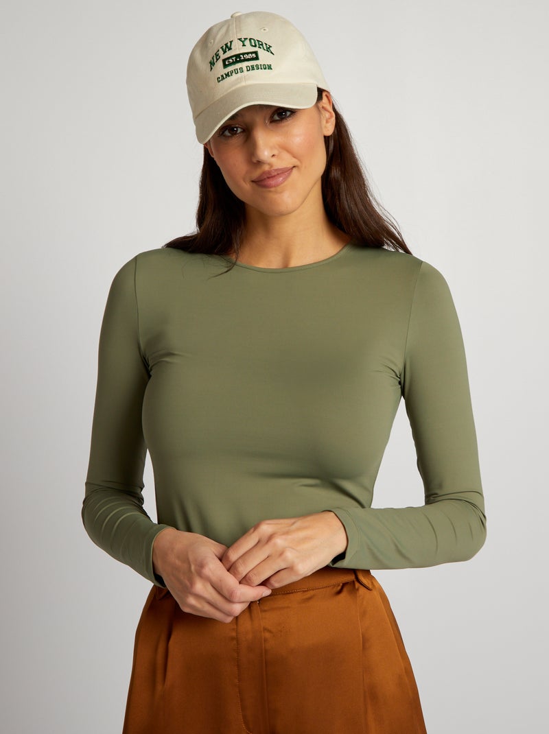 T-shirt em malha elástica VERDE - Kiabi