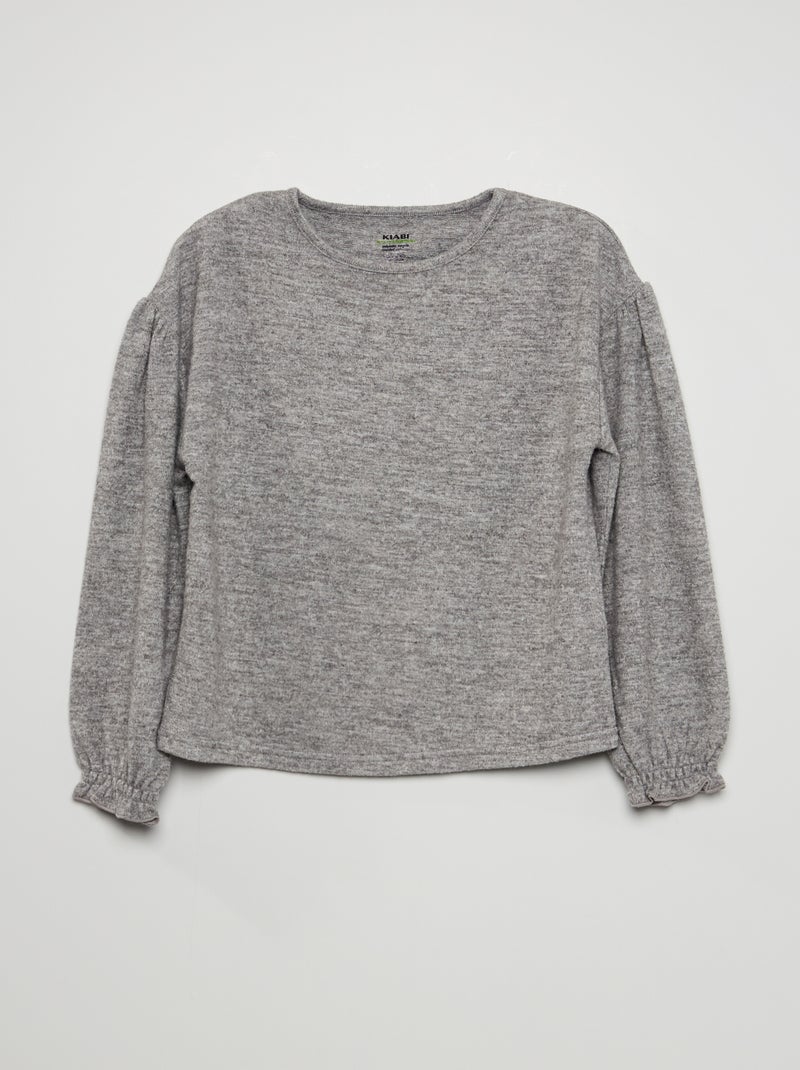 T-shirt em malha fofinha CINZA - Kiabi