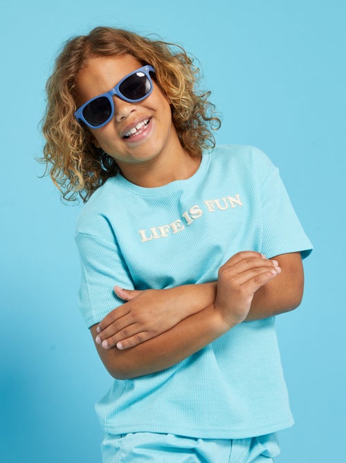 T-shirt em malha gofrada - Kiabi