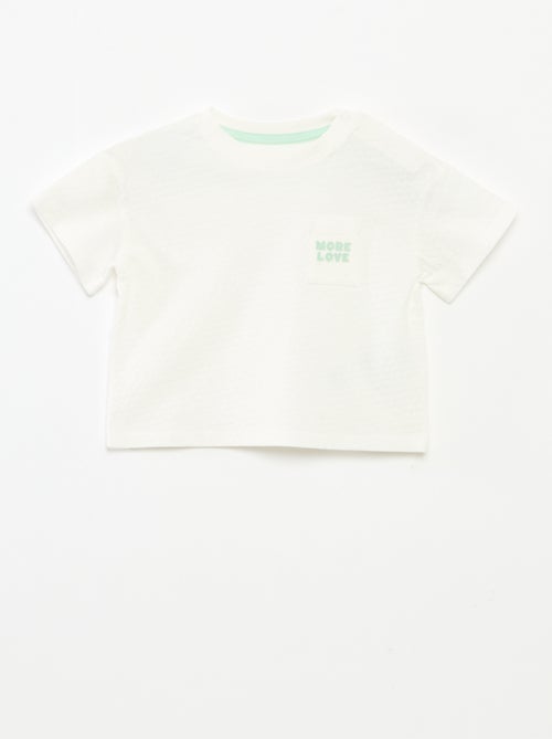 T-shirt em malha gofrada - Kiabi