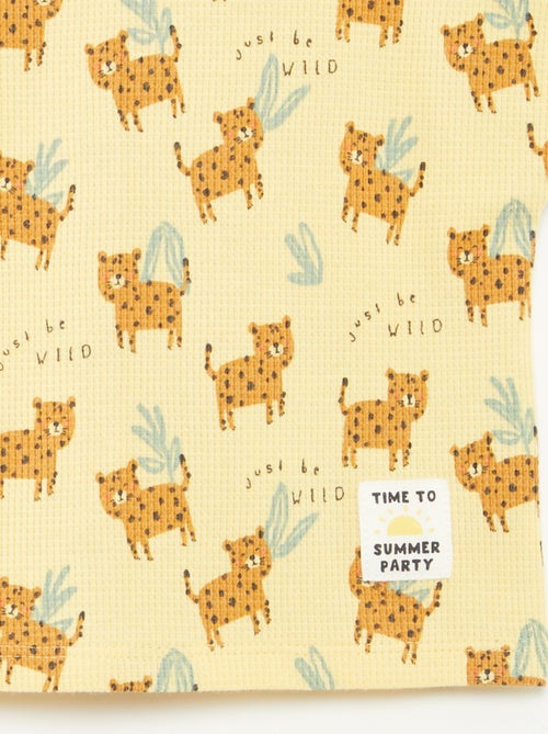 T-shirt em malha gofrada com estampado - Kiabi