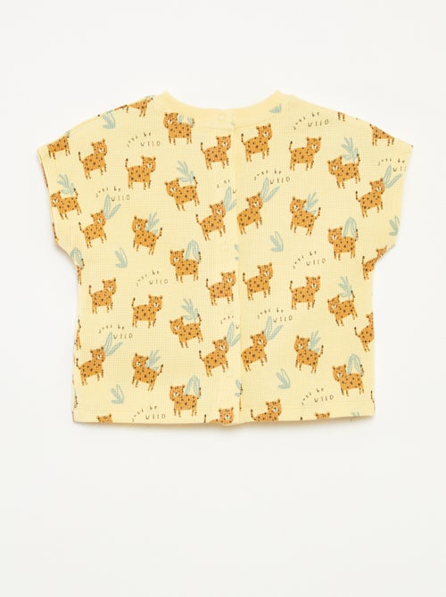 T-shirt em malha gofrada com estampado - Kiabi