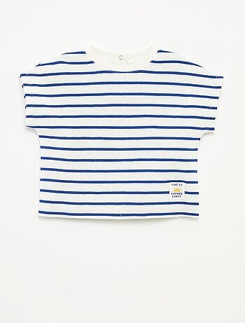 T-shirt em malha gofrada com estampado