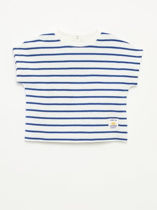 T-shirt em malha gofrada com estampado