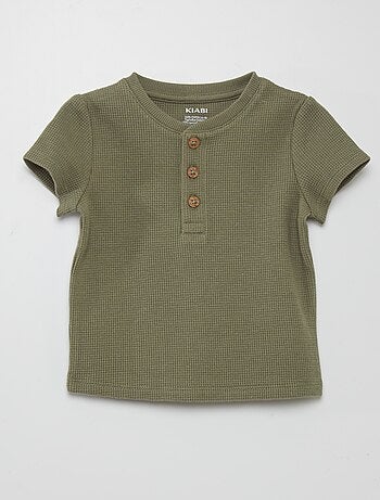 T-shirt color-block em jersey picado +1,90 m - VERDE - Kiabi - 10.00€