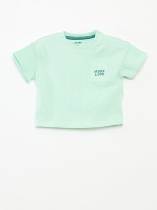 T-shirt em malha gofrada