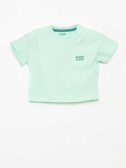 T-shirt em malha gofrada - Kiabi