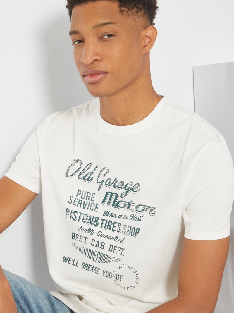 T-shirt em malha jersey +1,90 m BRANCO - Kiabi