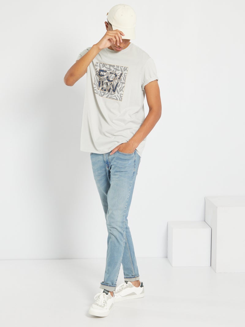 T-shirt em malha jersey +1,90 m CINZA - Kiabi